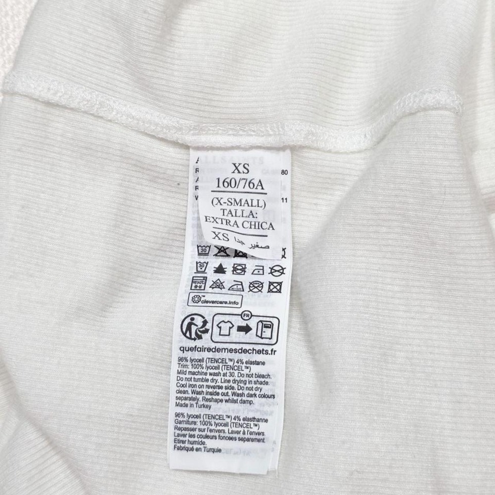 AllSaints Womens White Ribbed Tank Top Sleeveless Crew Neck XS AS424091W - Picture 5 of 8